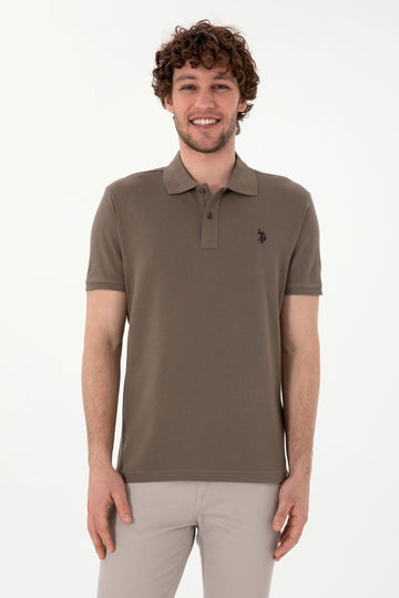USPA Polo Shirt Men Mink VR052 USPOM320 Single Color Horse US Polo Assn.